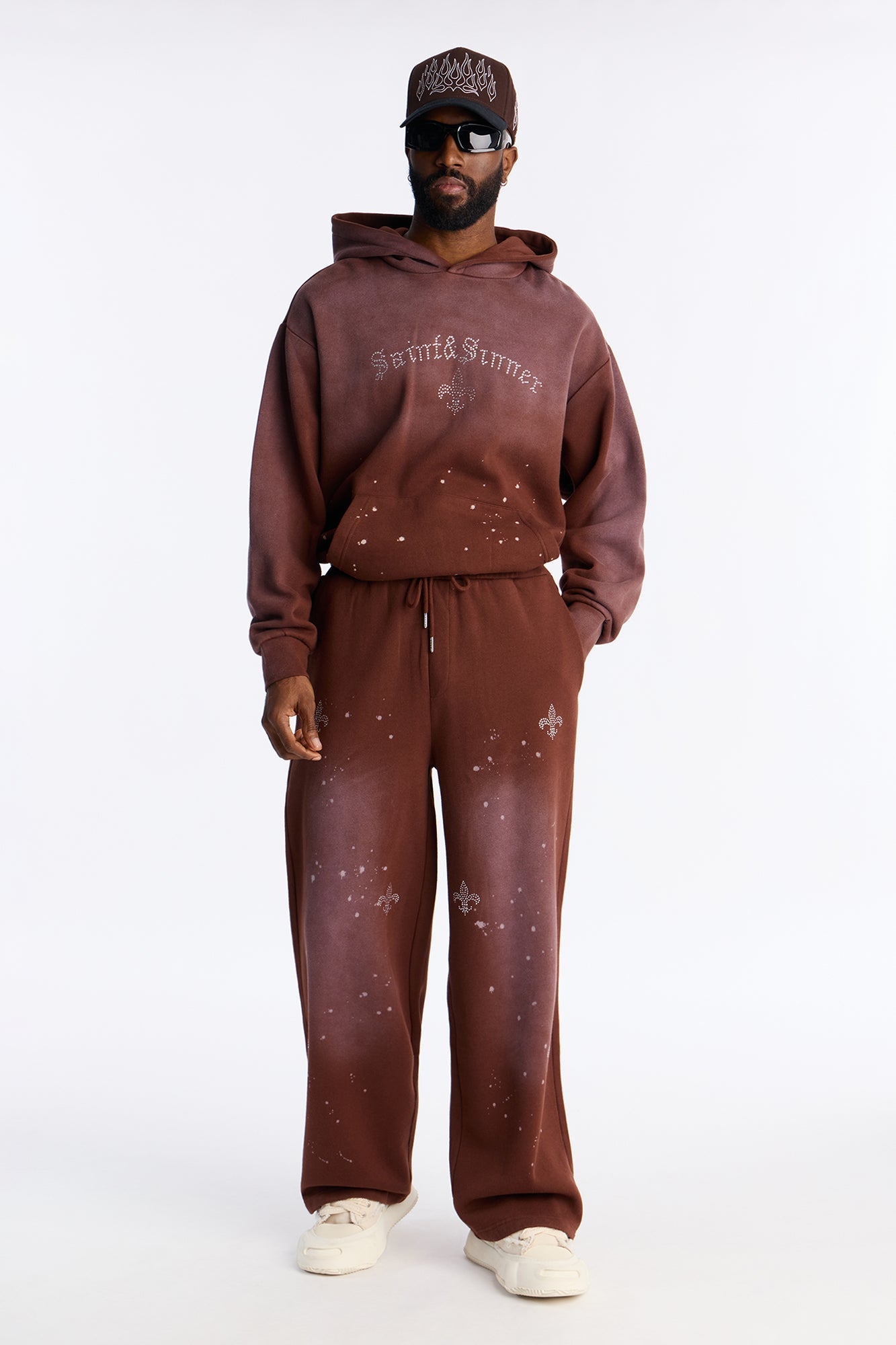 Saints And Sinners Distressed Sweatpants - Brown image 1