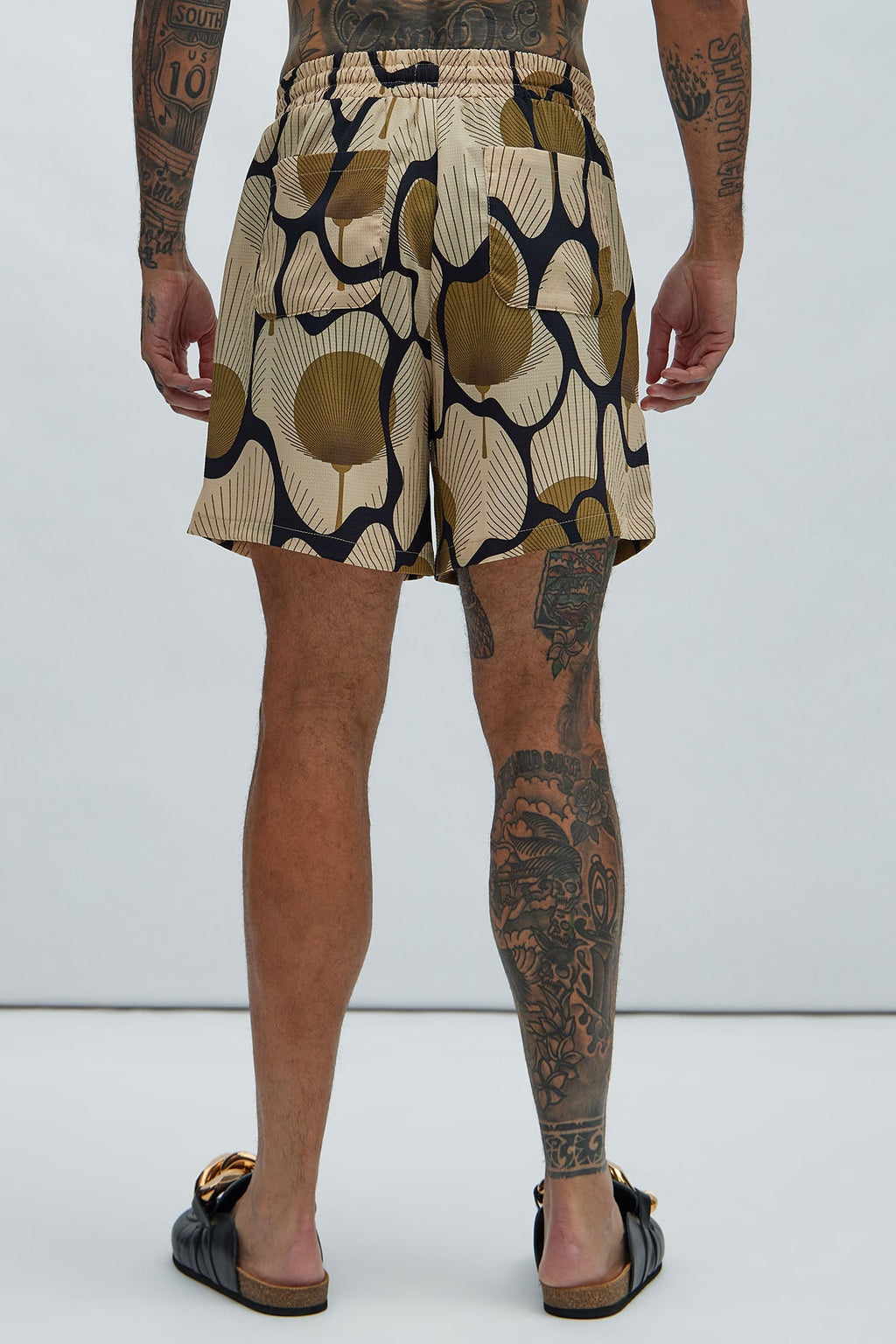 Sahara Textured Warmup Shorts - Tan/Multi image 4