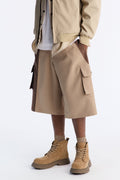 Baggy Elevated High Waist Detail Tech Short - Brown image 1