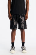 Relaxed Blackout Stripes Denim Short - Black/White image 1