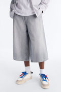 Super Baggy Subtle Stripe Denim Short - Grey image 1