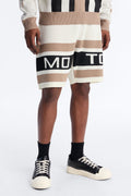 Retro Moto Stripe Sweater Short - Cream image 1