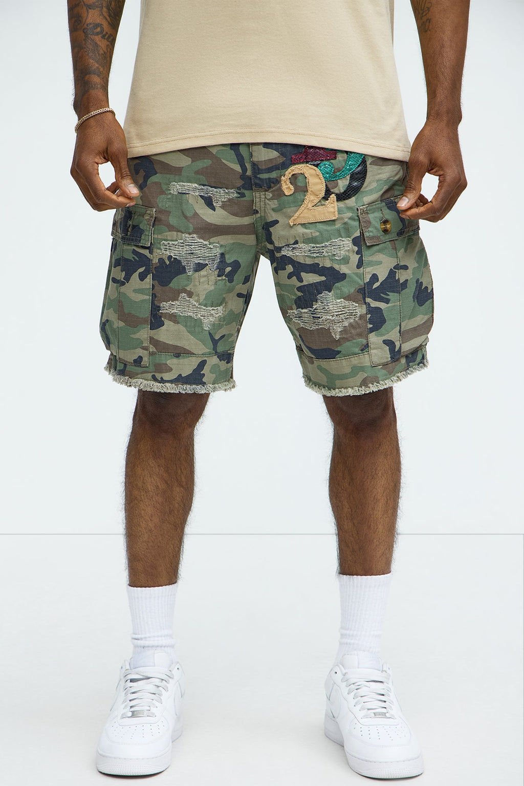 On Command Paint Splatter Camo Shorts - Camouflage image 2