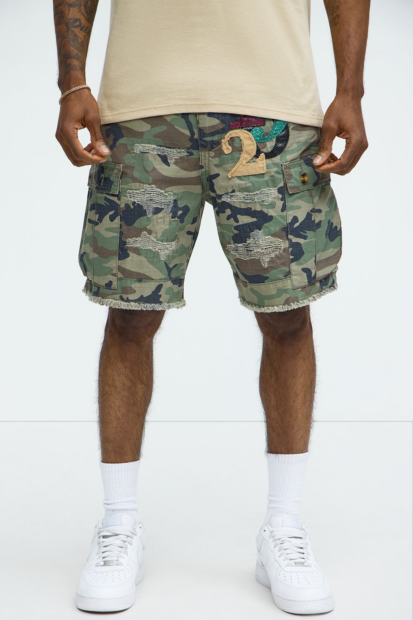 On Command Paint Splatter Camo Shorts - Camouflage image 2