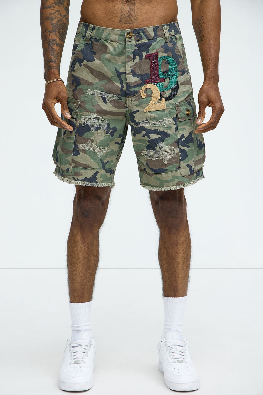 On Command Paint Splatter Camo Shorts - Camouflage image 1