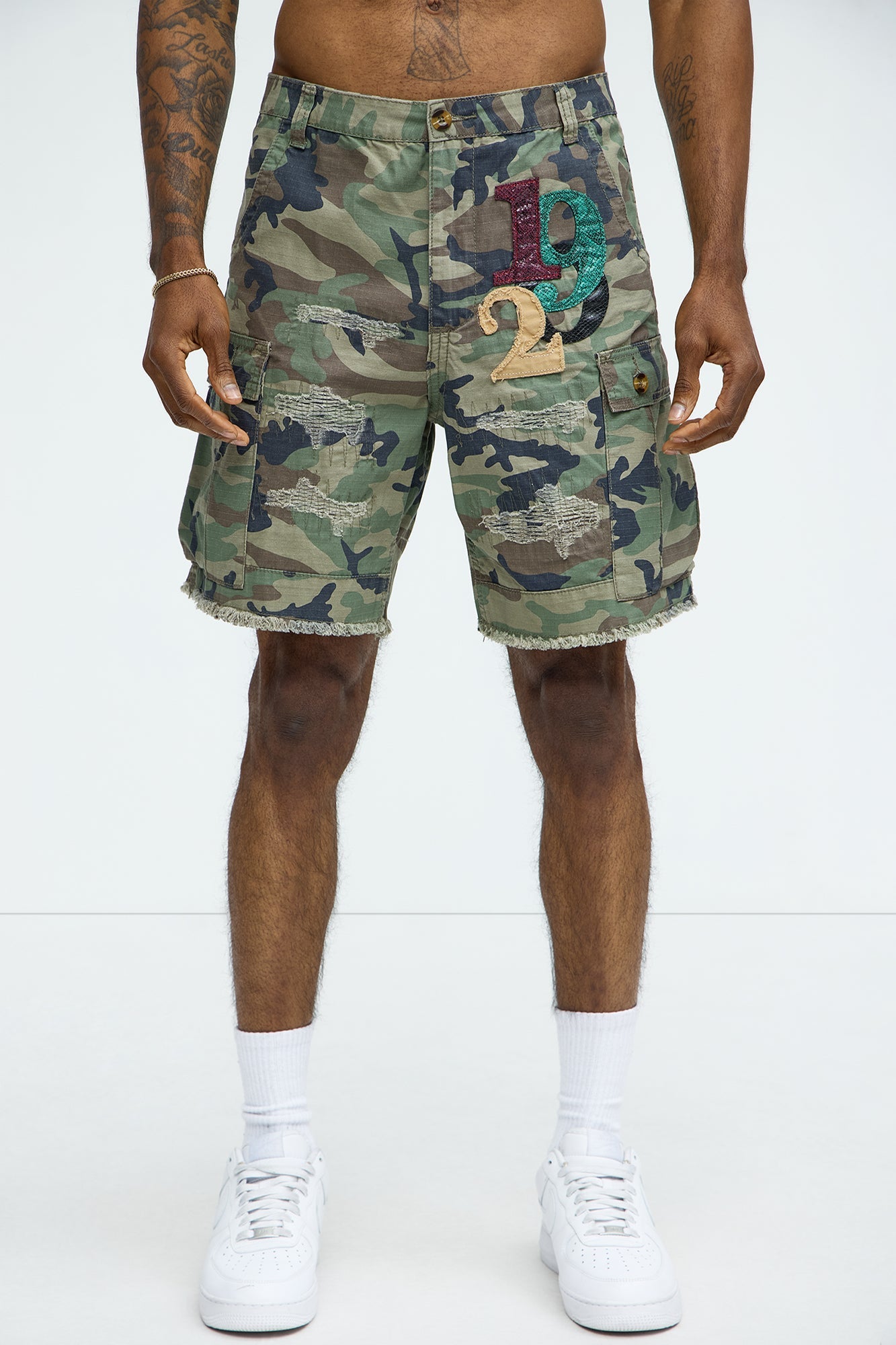On Command Paint Splatter Camo Shorts - Camouflage image 1