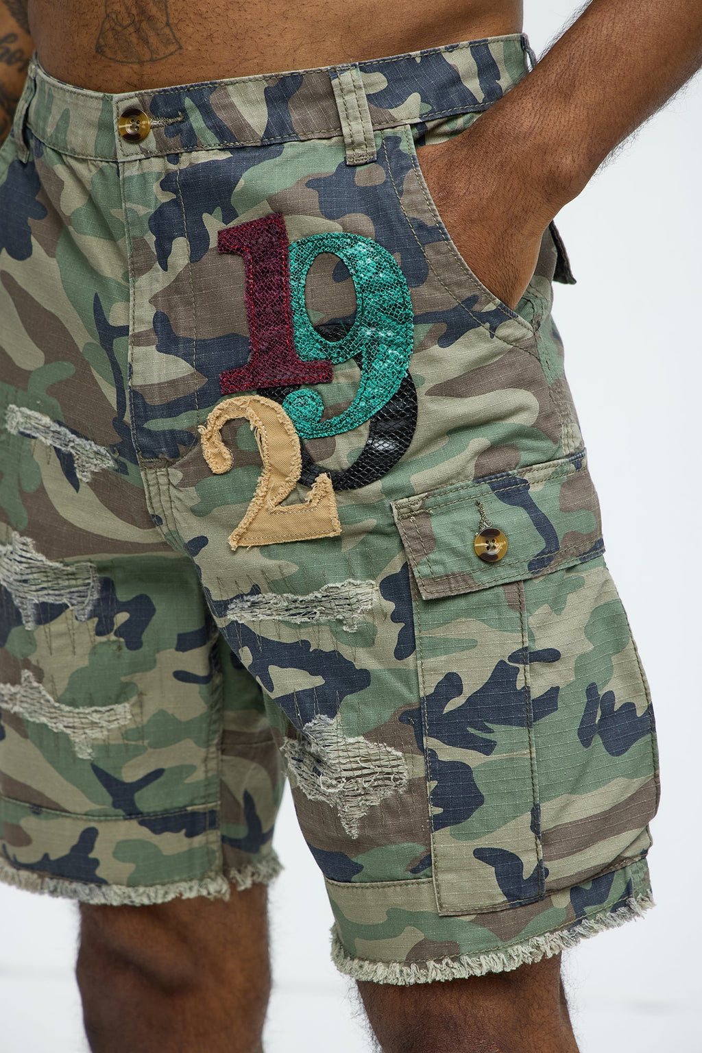 On Command Paint Splatter Camo Shorts - Camouflage image 4