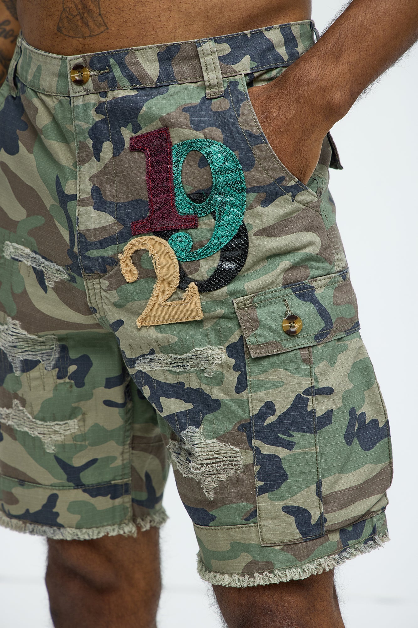 On Command Paint Splatter Camo Shorts - Camouflage image 4