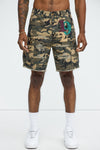 On Command Paint Splatter Camo Shorts - Brown/combo image 1