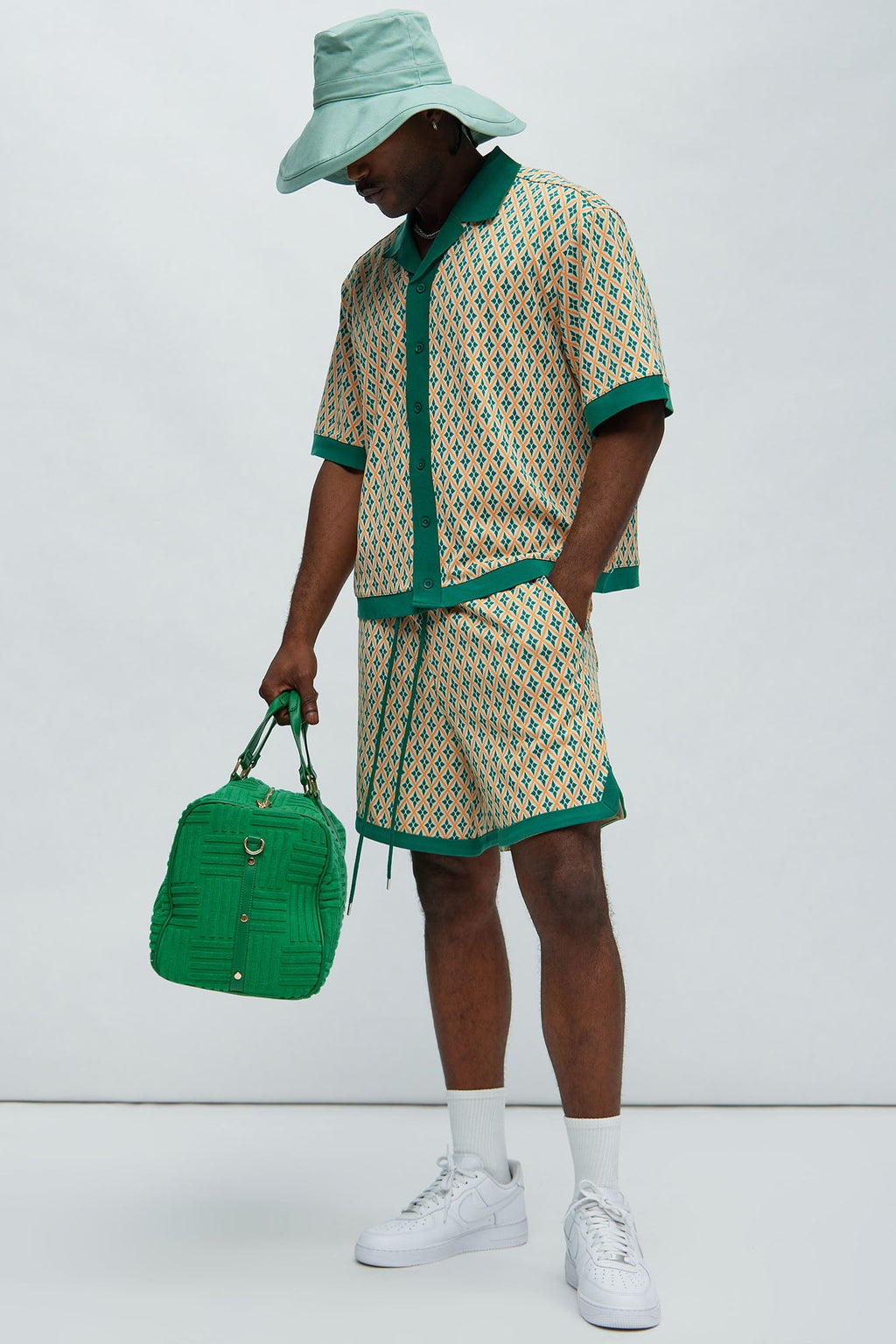 Rushmore Knit Warmup Shorts - Green/combo image 3
