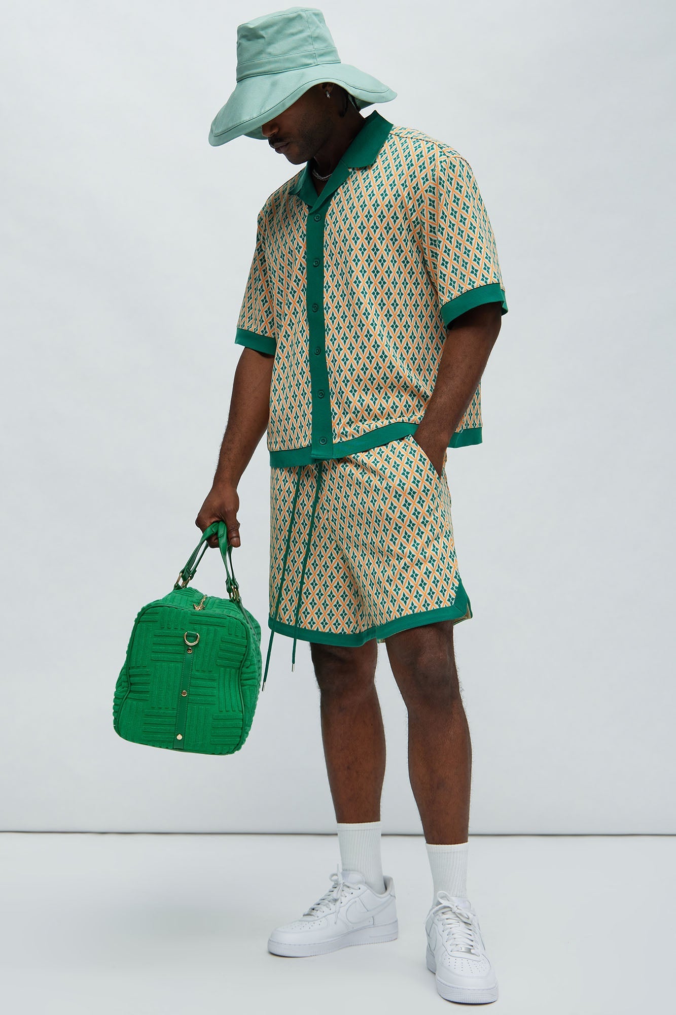 Rushmore Knit Warmup Shorts - Green/combo image 3