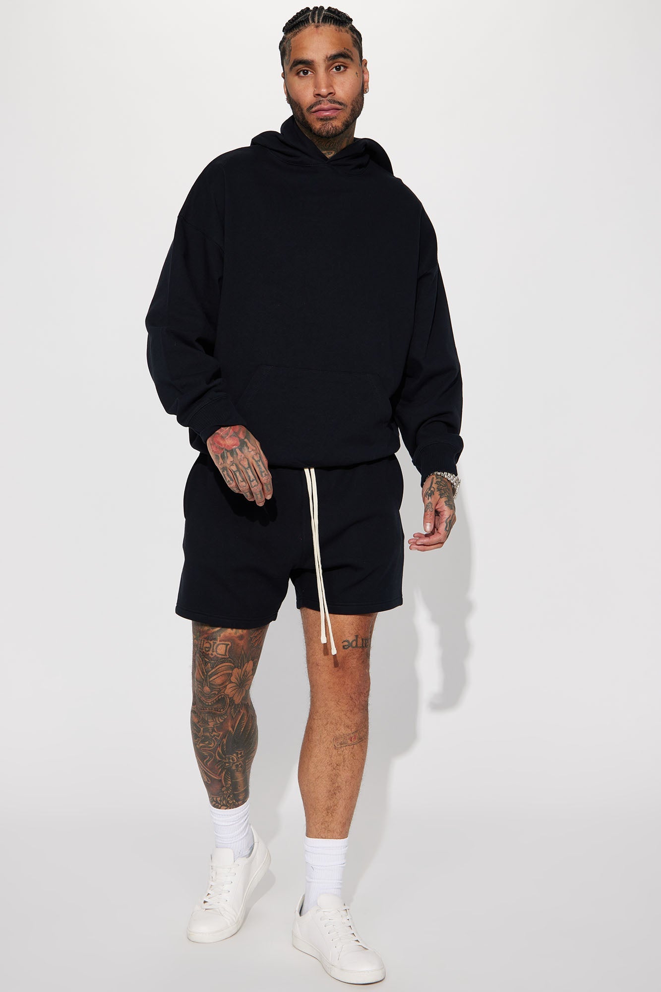 Tyson Oversize Heavyweight Sweat Shorts - Black image 3