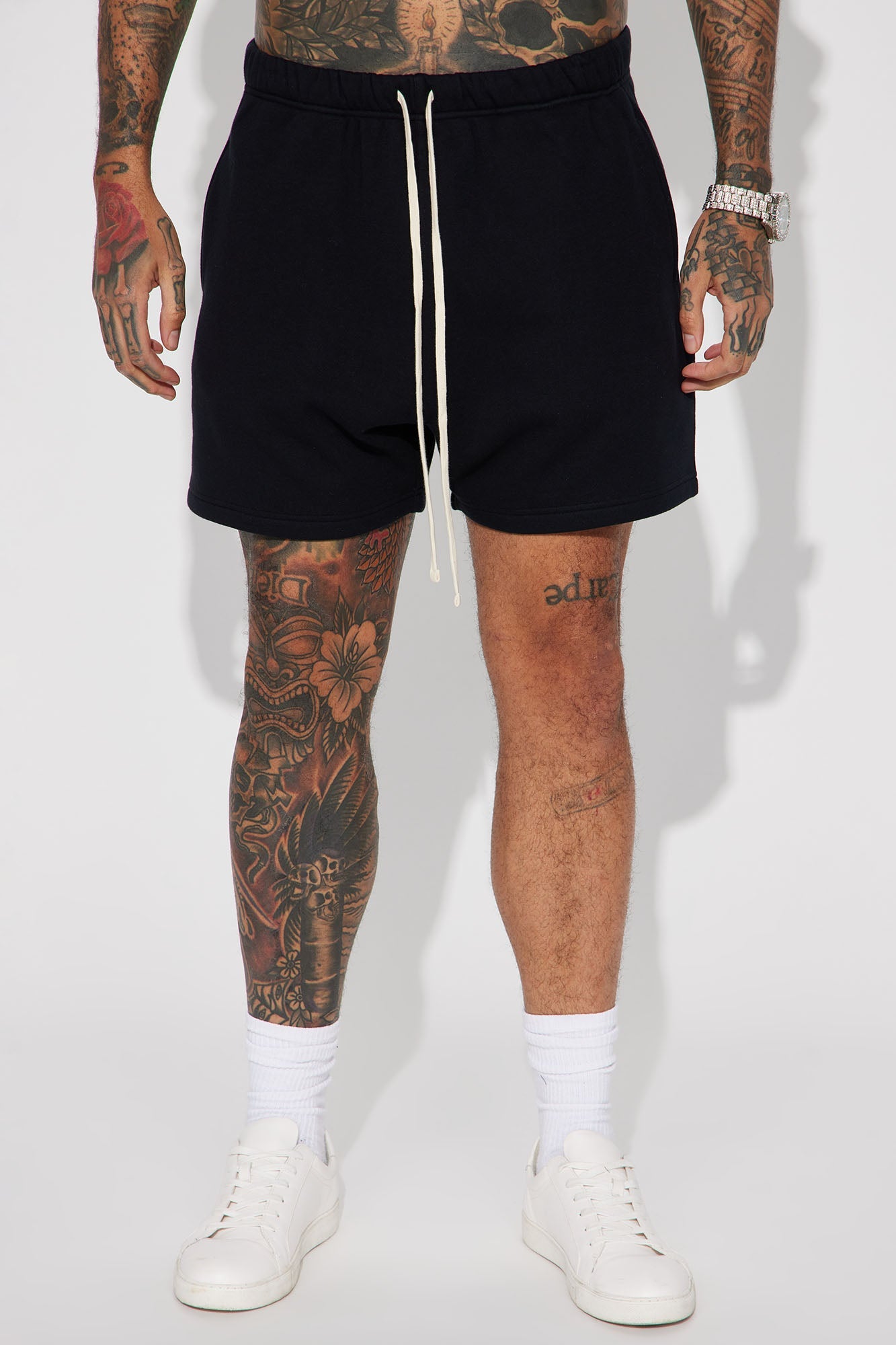 Tyson Oversize Heavyweight Sweat Shorts - Black image 4
