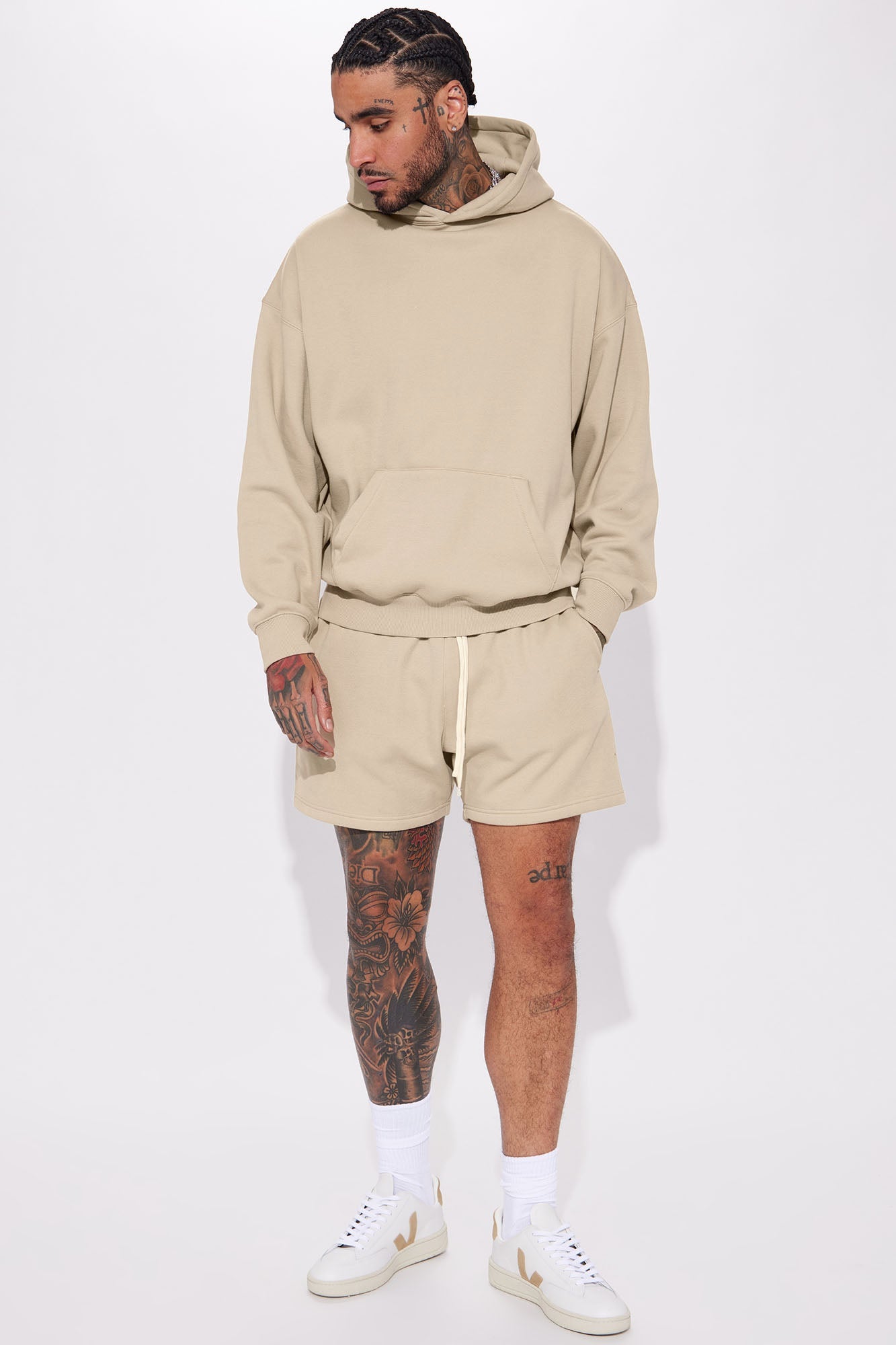 Tyson Oversize Heavyweight Sweat Shorts - Taupe image 3