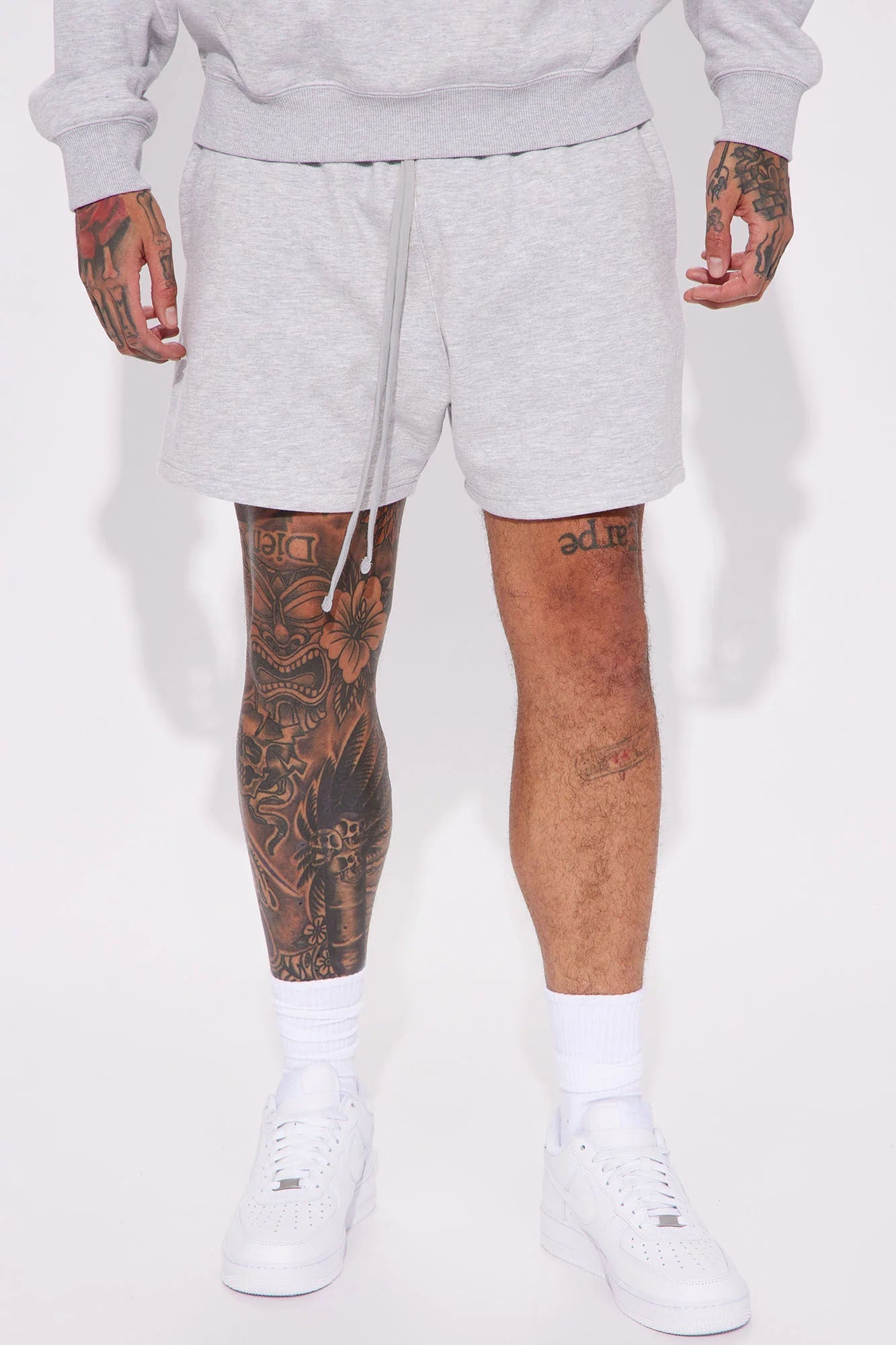 Tyson Oversize Heavyweight Sweat Shorts - Heather Grey image 1