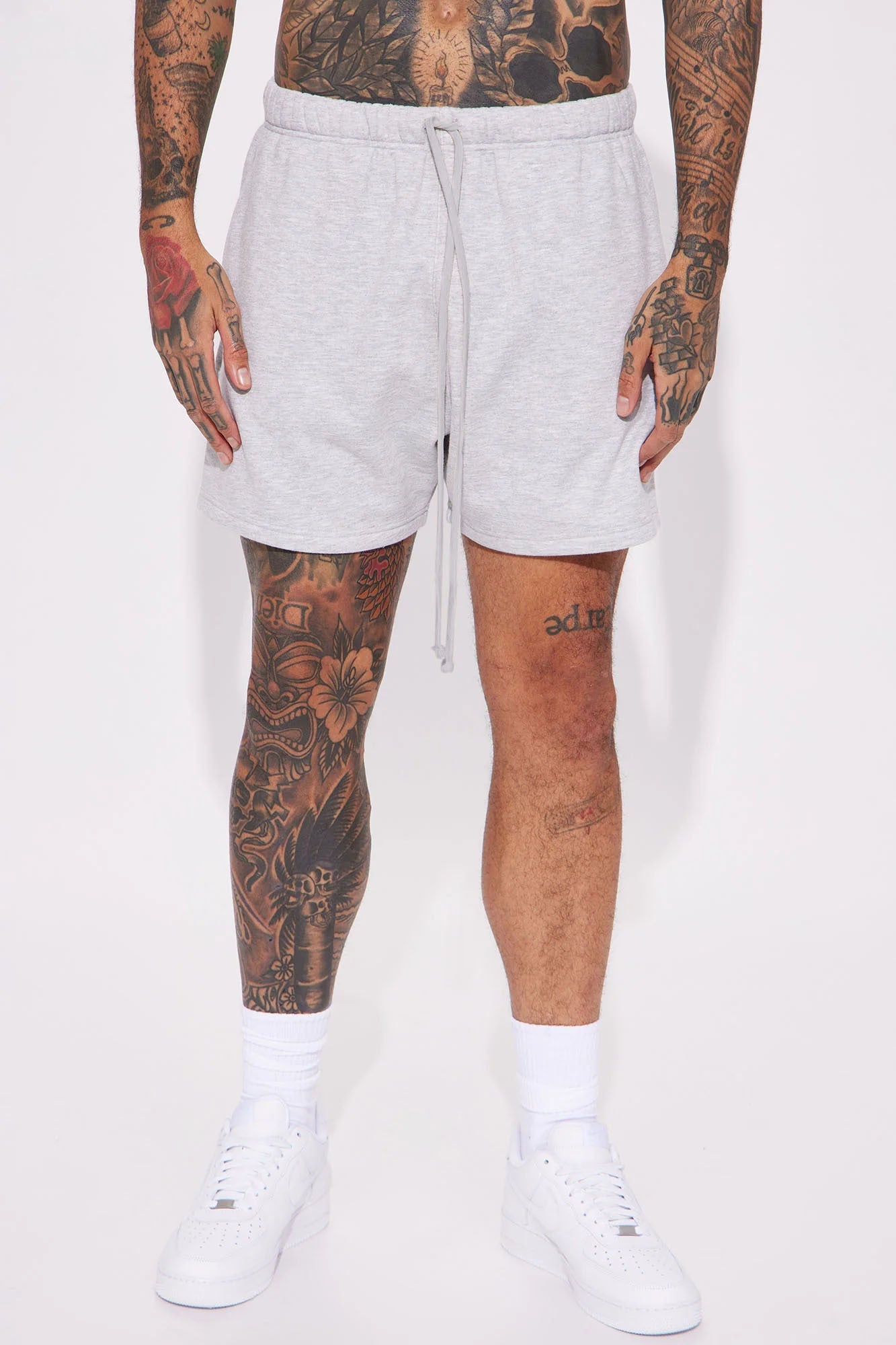 Tyson Oversize Heavyweight Sweat Shorts - Heather Grey image 3