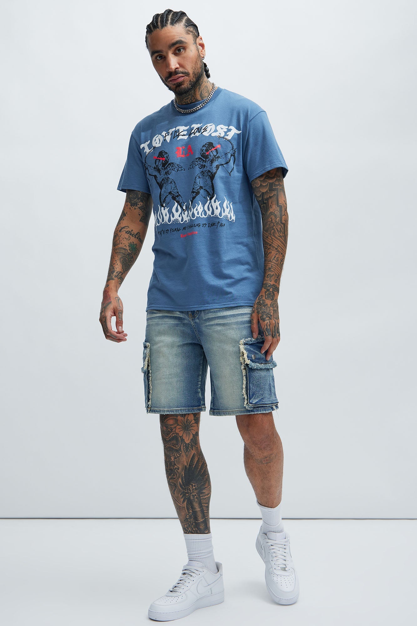 Rush Home Denim Cargo Shorts - Light Blue Wash image 3