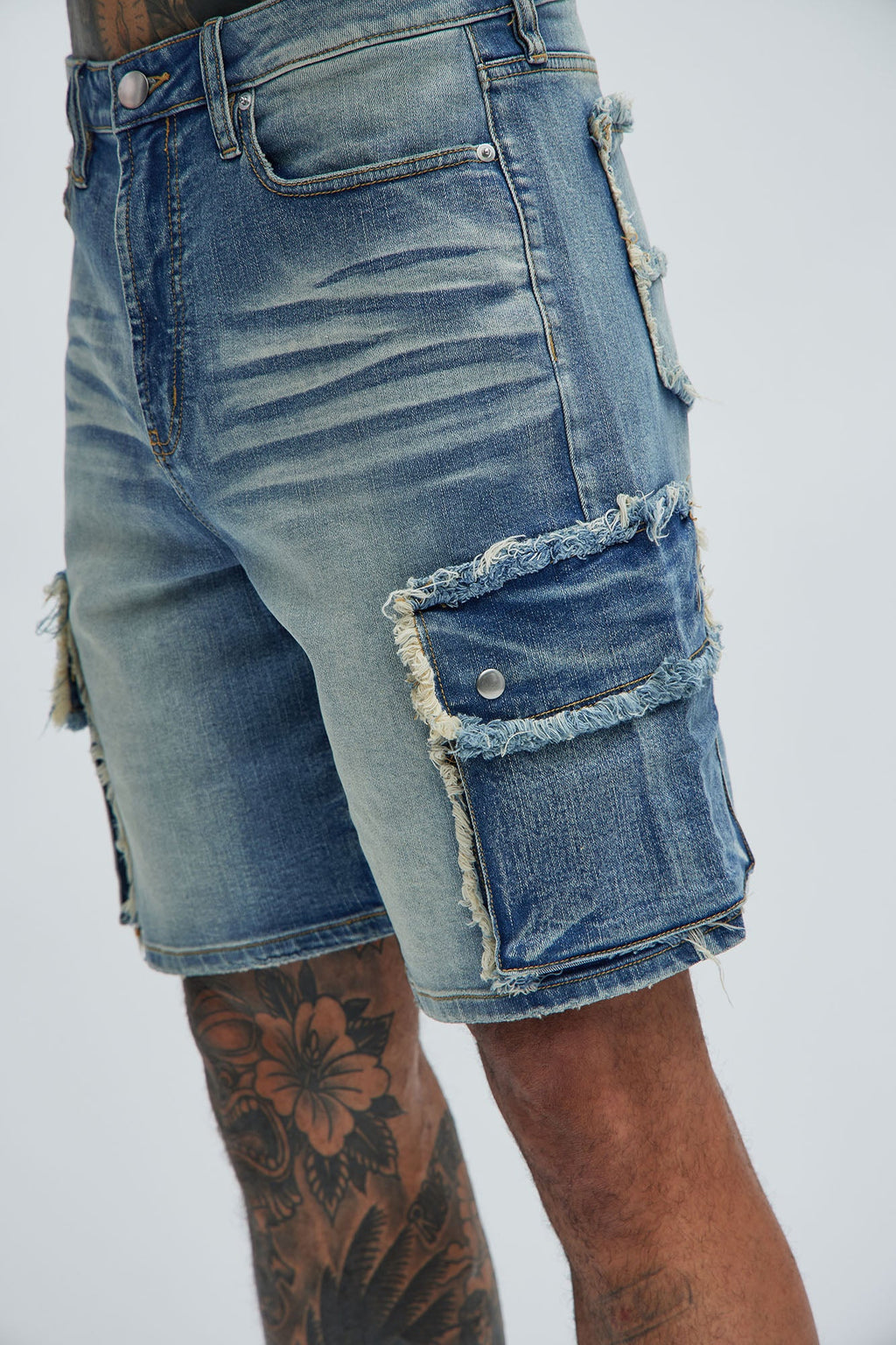 Rush Home Denim Cargo Shorts - Light Blue Wash image 4