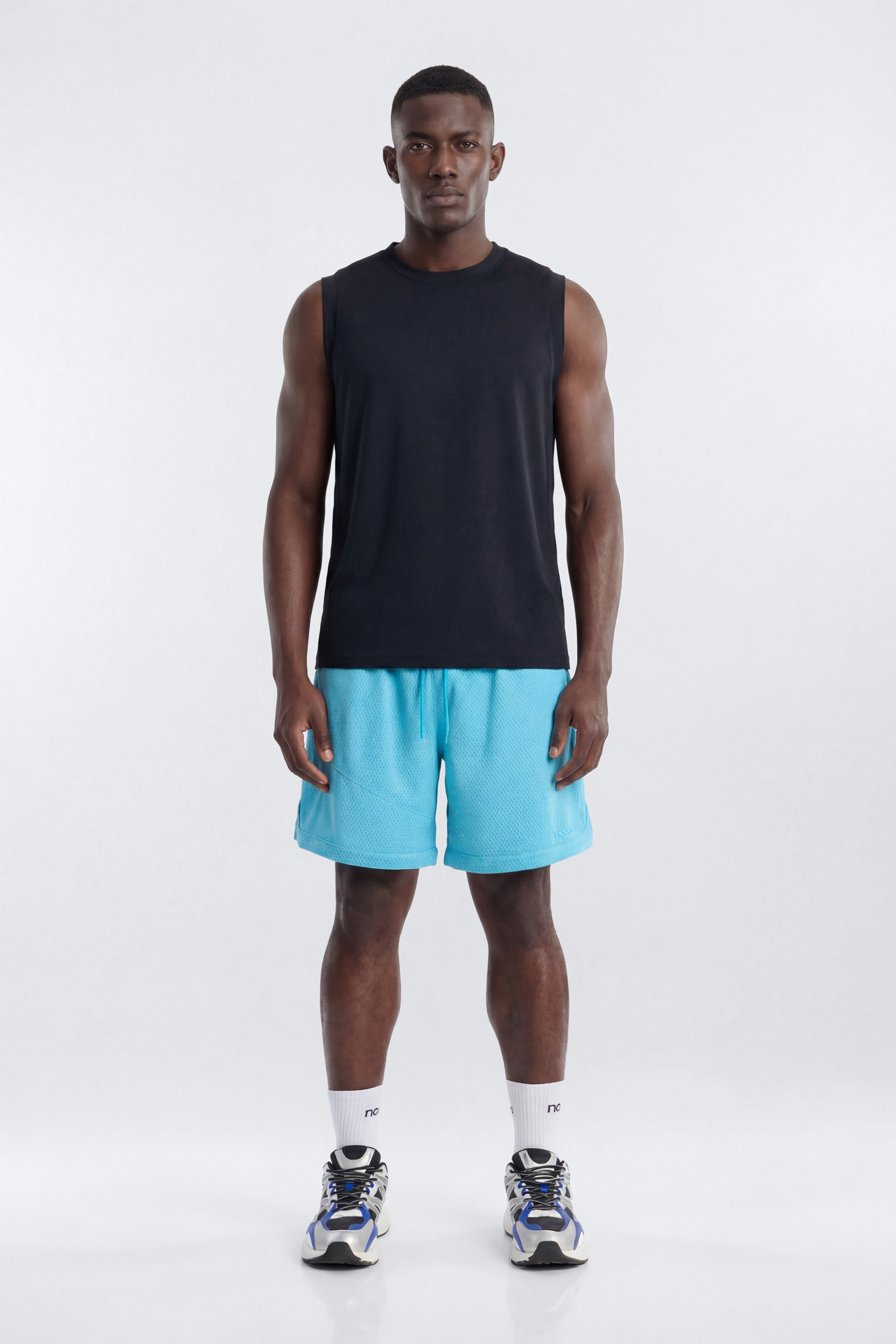 Athletic Mesh 7″ Basketball Shorts - Blue image 1