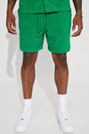 Dipped Terry Knit Shorts - Green image 1