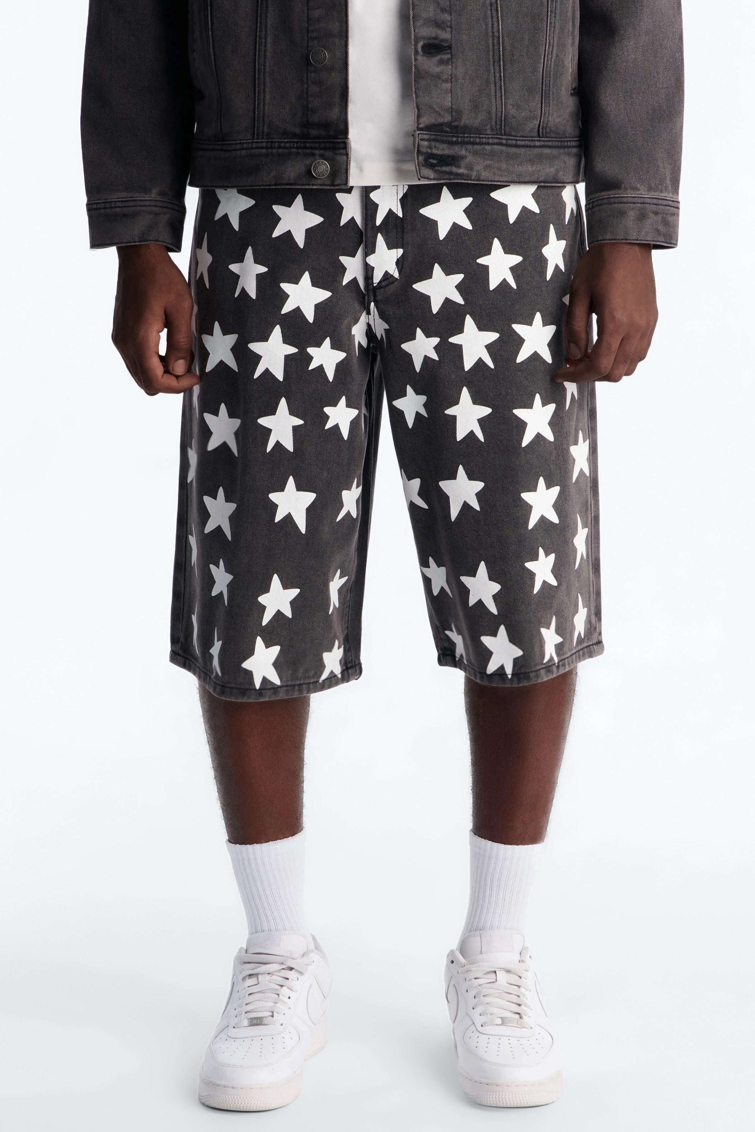 Baggy Star Spangled Denim Short - Black Wash image 1