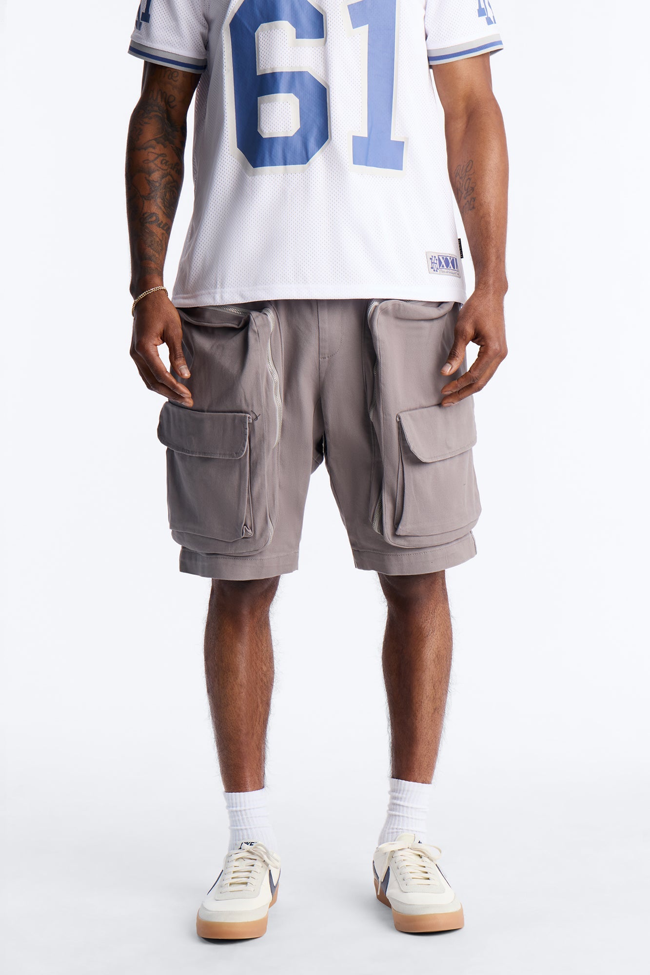 Oversized Maxed Out Utility Pocket Short - Grey image 1