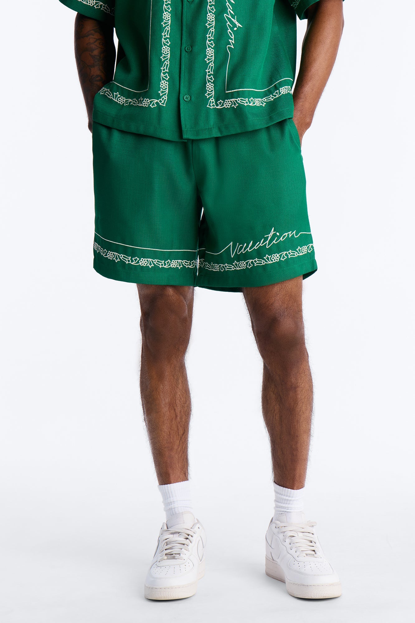 Relaxed Kingston Embroidered Short - Green image 1