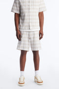 Relaxed Chess Check Seersucker Short - Tan image 1