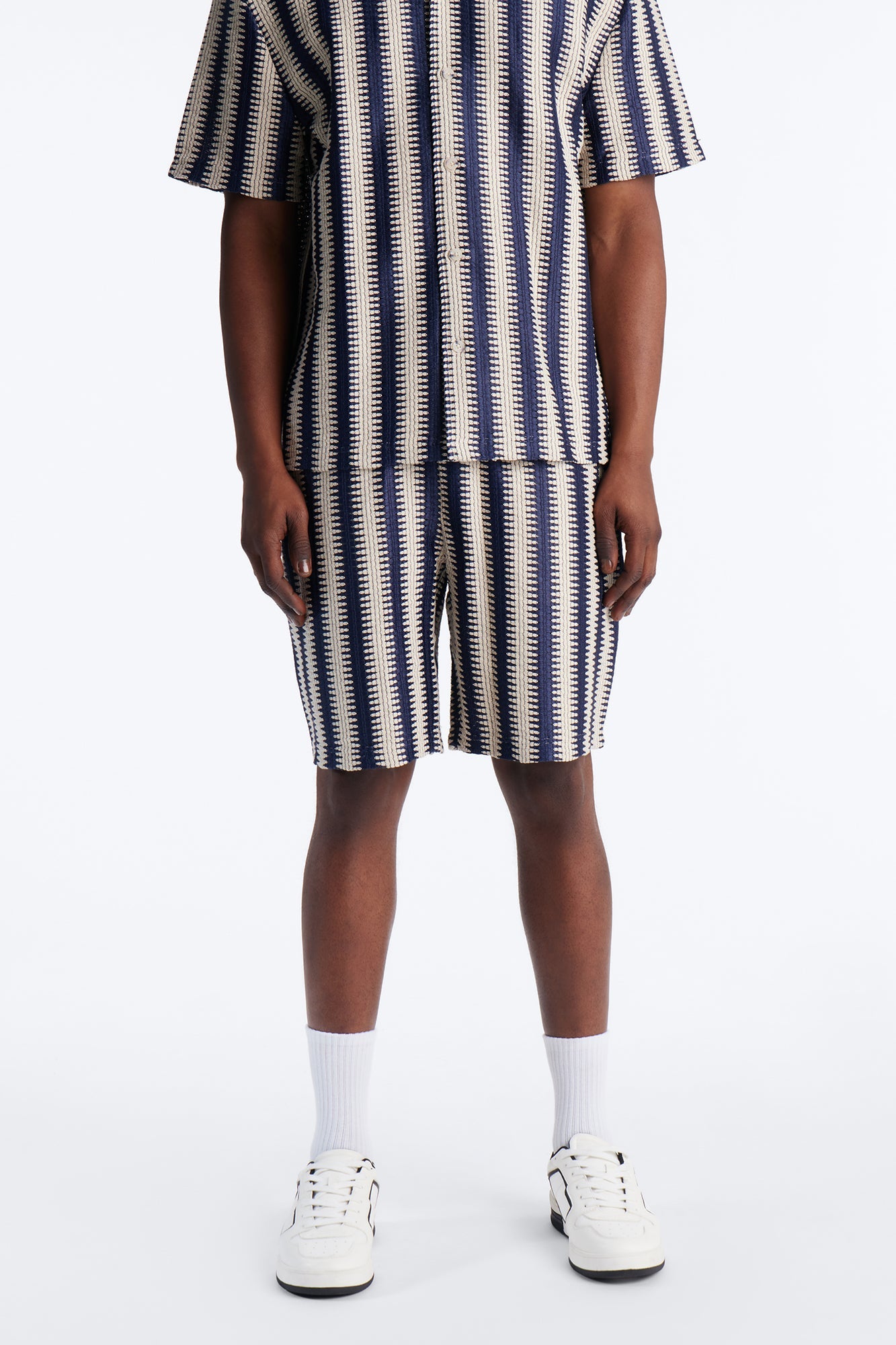 Summit Striped Relaxed Shorts - Navy image 1