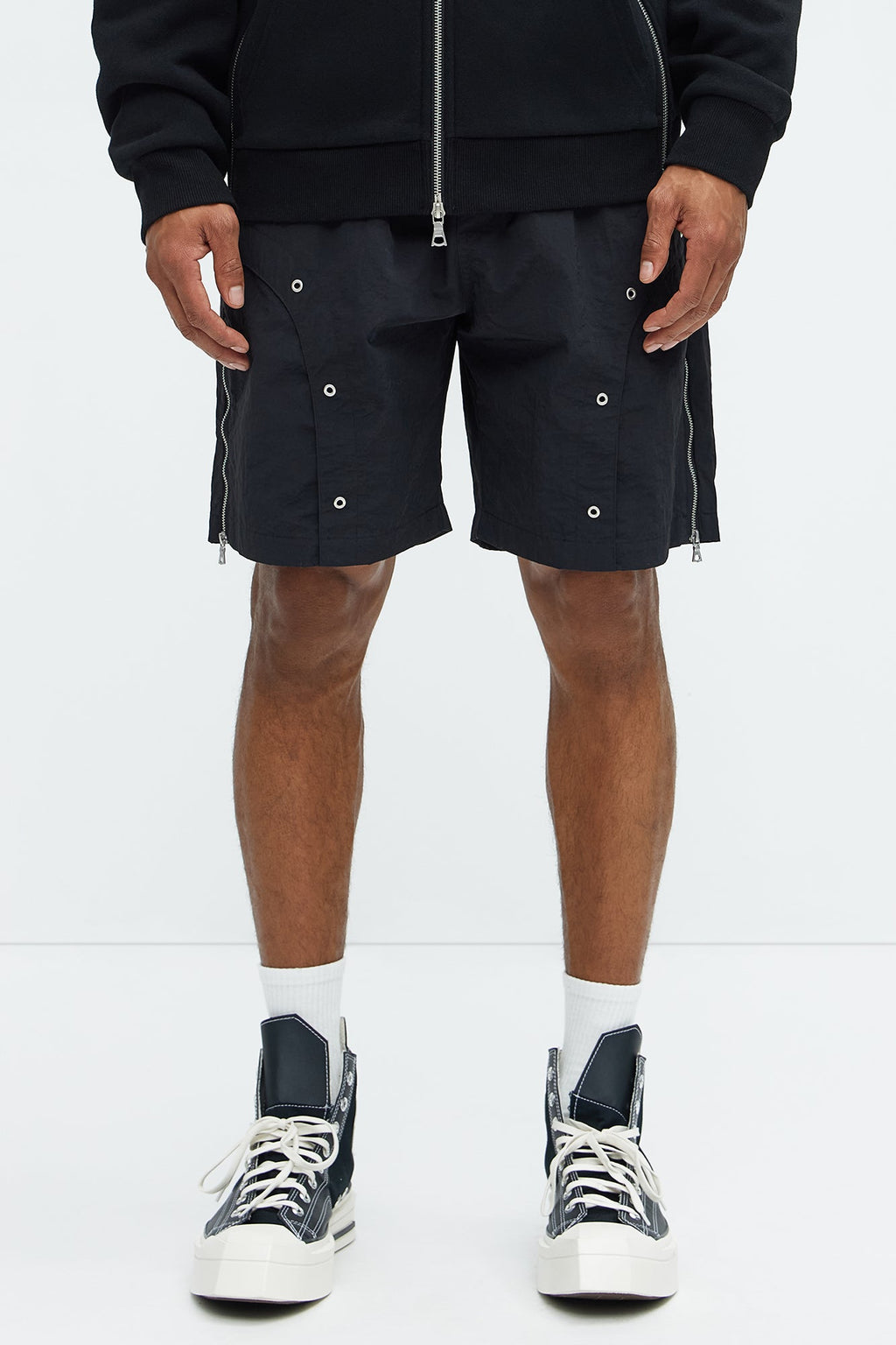 Hardware Relaxed Nylon Shorts - Black image 2
