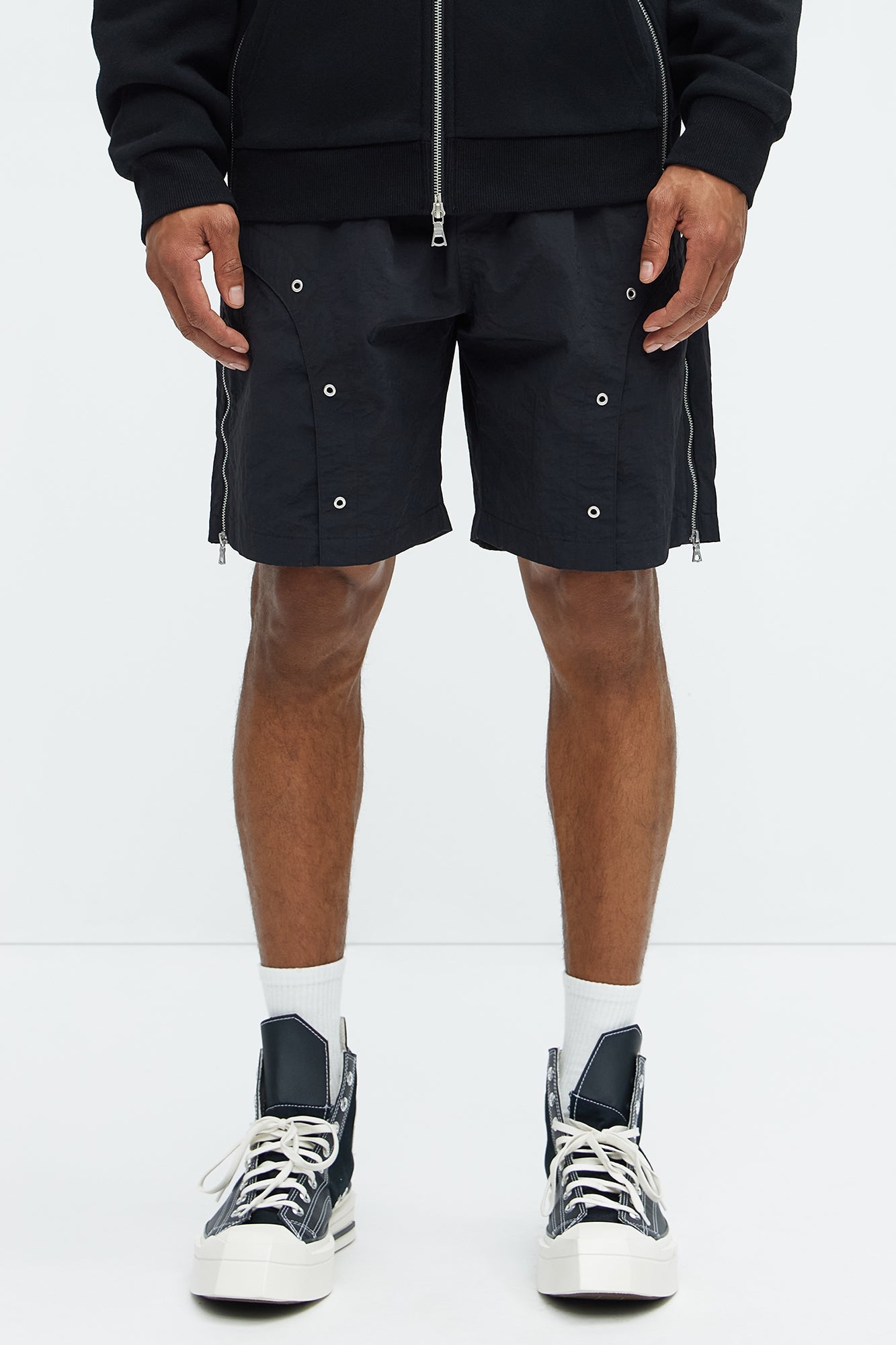 Hardware Relaxed Nylon Shorts - Black image 2
