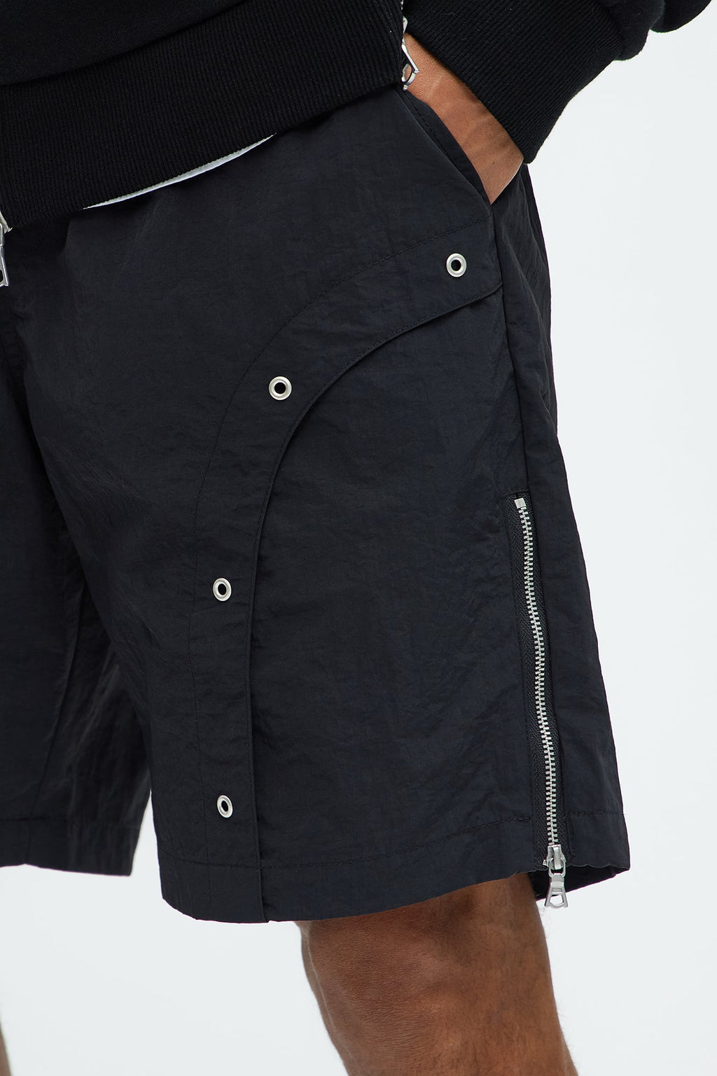 Hardware Relaxed Nylon Shorts - Black image 4