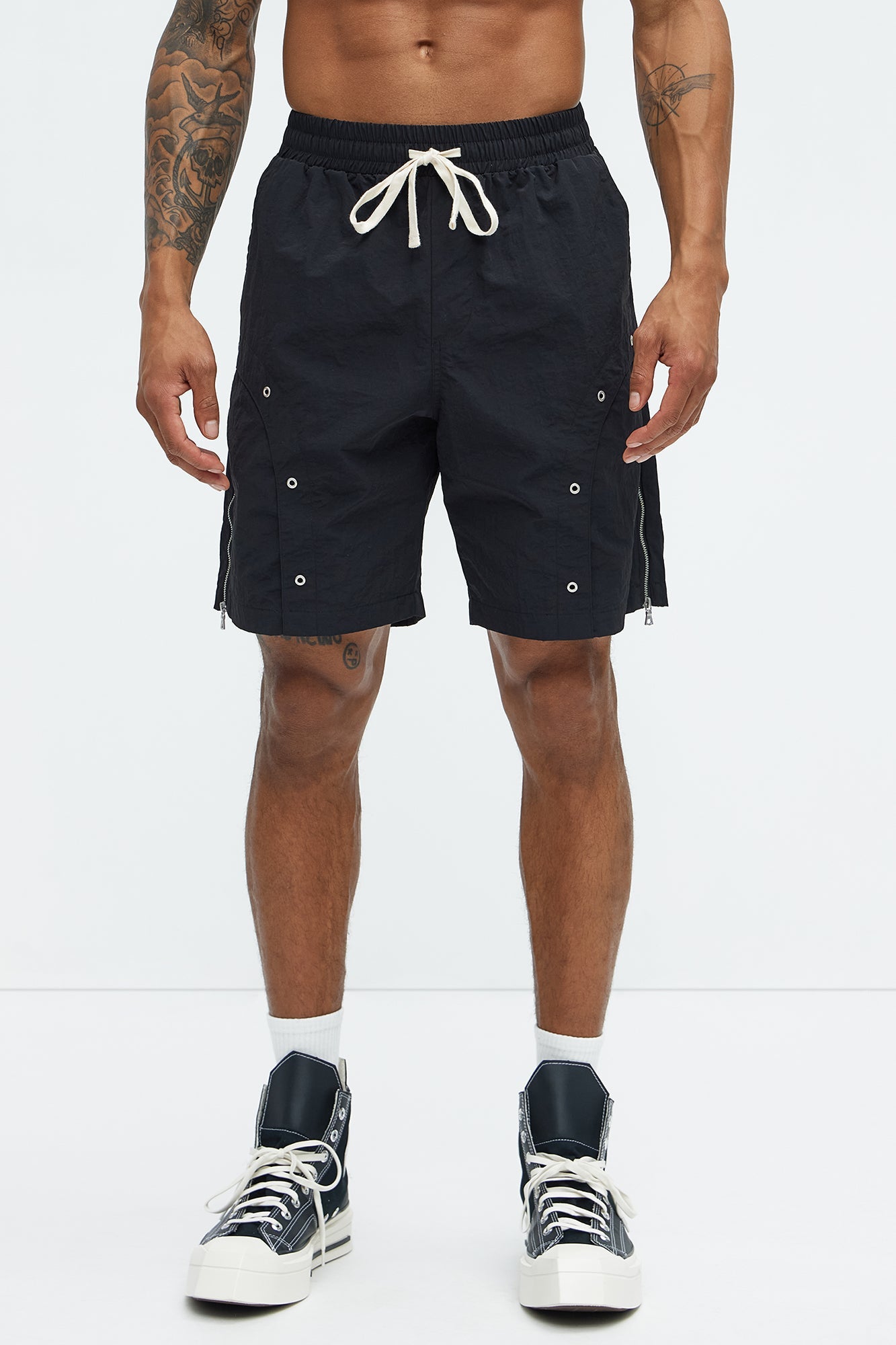 Hardware Relaxed Nylon Shorts - Black image 1