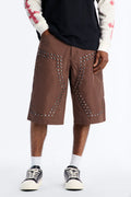 Baggy Silver Springs Studded Short - Brown image 1