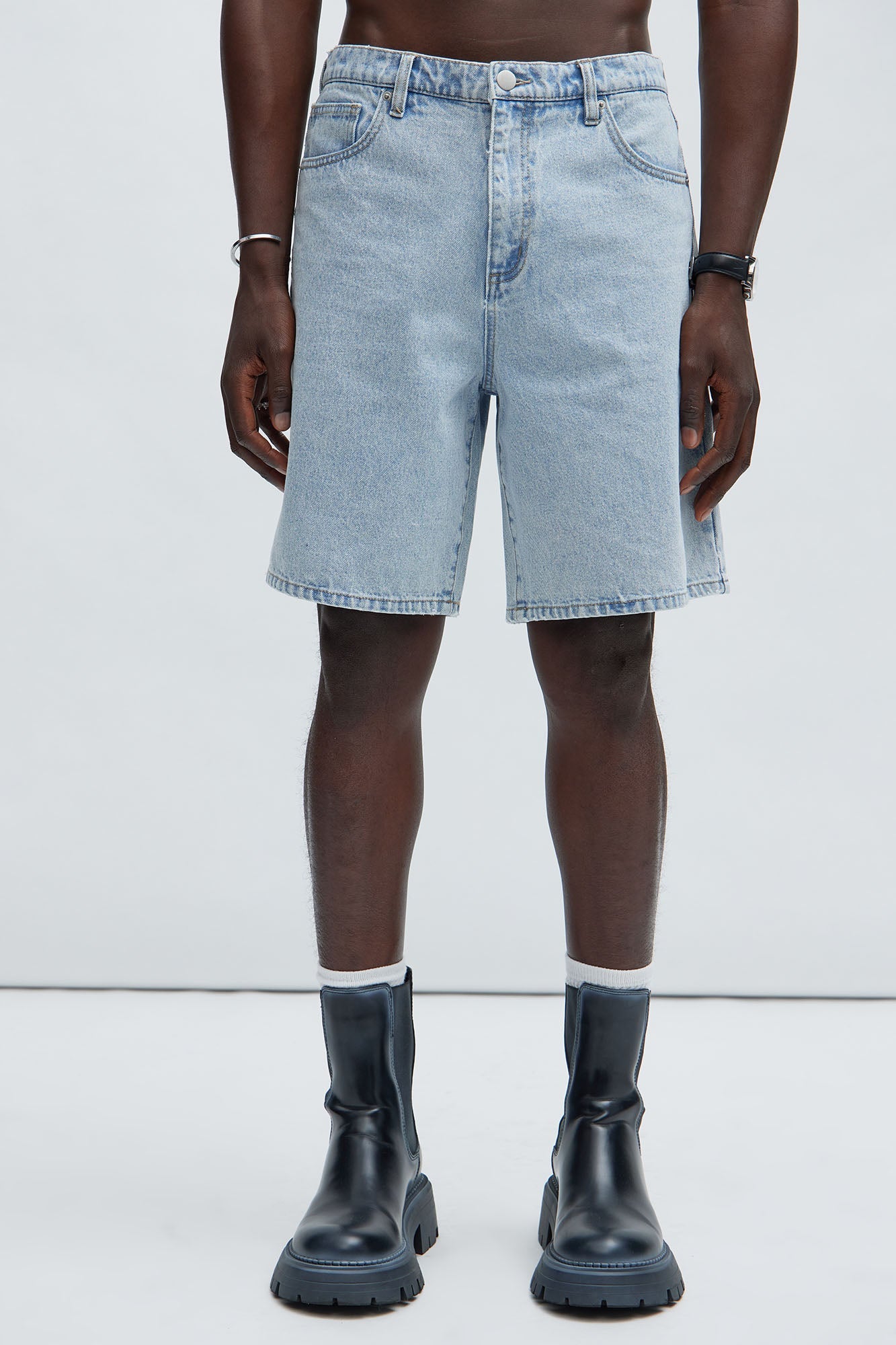 Colin Relaxed Denim Shorts - Light Blue Wash image 1