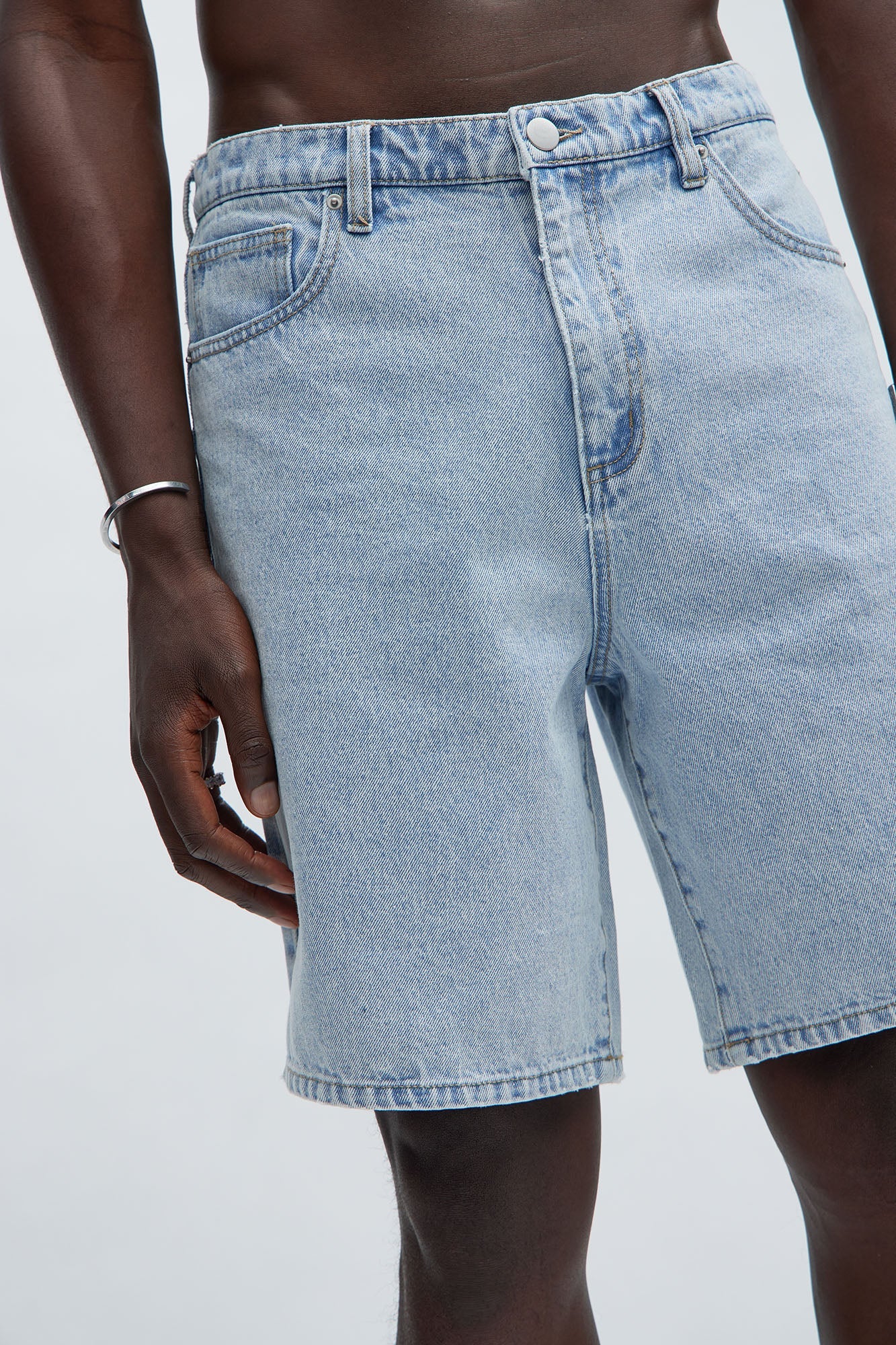 Colin Relaxed Denim Shorts - Light Blue Wash image 4