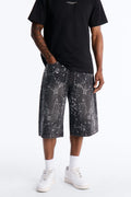 Rhinestone Interstellar Baggy Denim Short - Black Wash image 1
