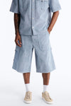 Baggy Freedom Ranch Faux Suede Utility Short - Light Blue image 1