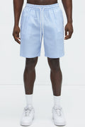 Seersucker Relaxed Shorts - Blue/combo image 1
