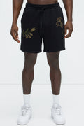 Berries And Blooms Embroidered Shorts - Black image 1