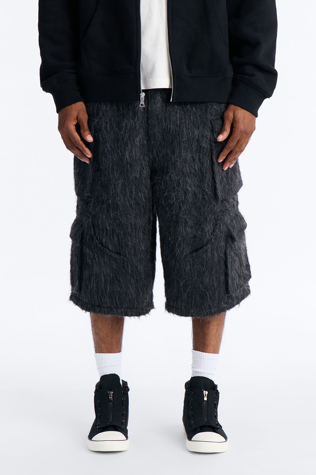 Baggy Warm Breeze Textured Short - Black image 1