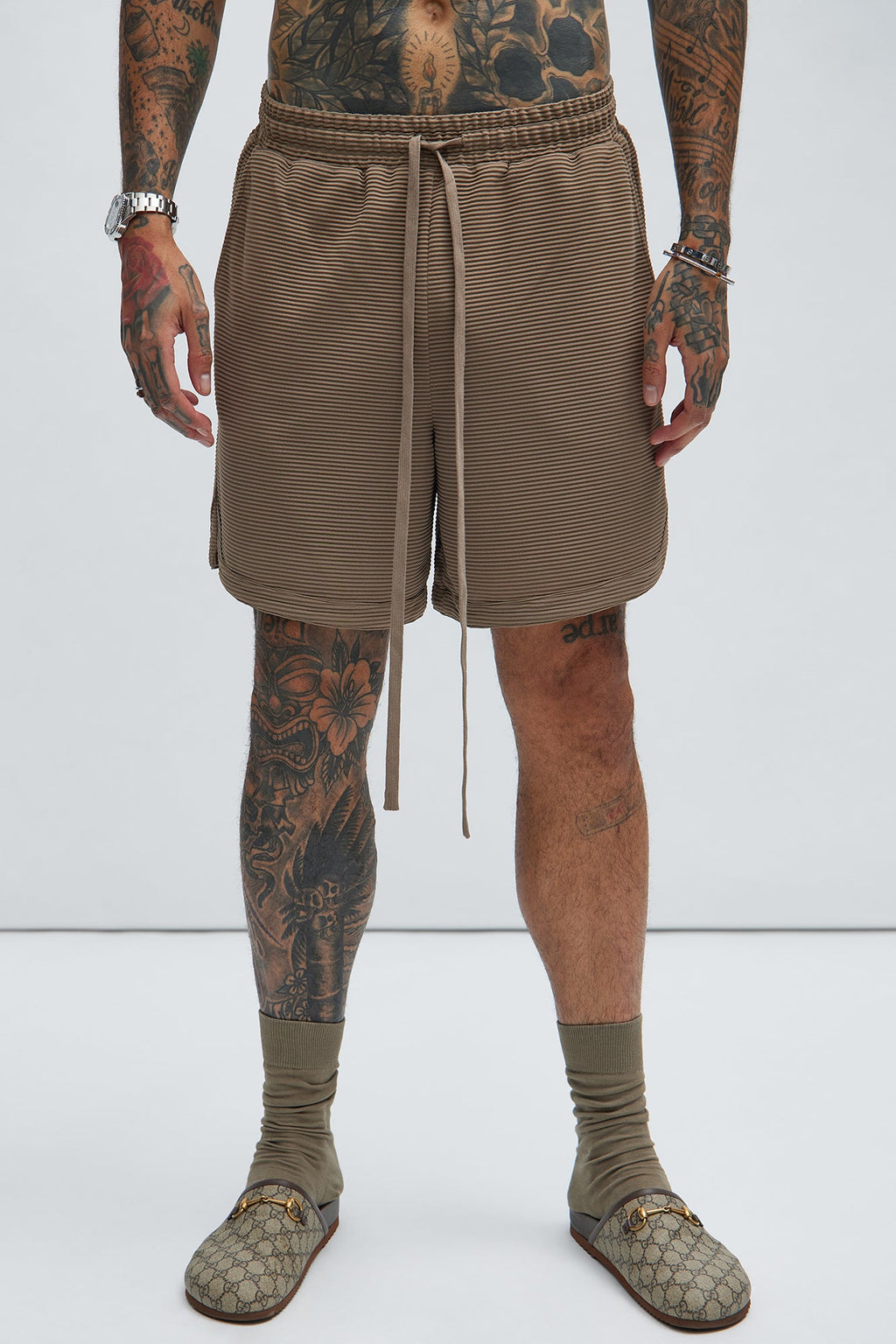 Zyler Textured Shorts - Taupe image 4