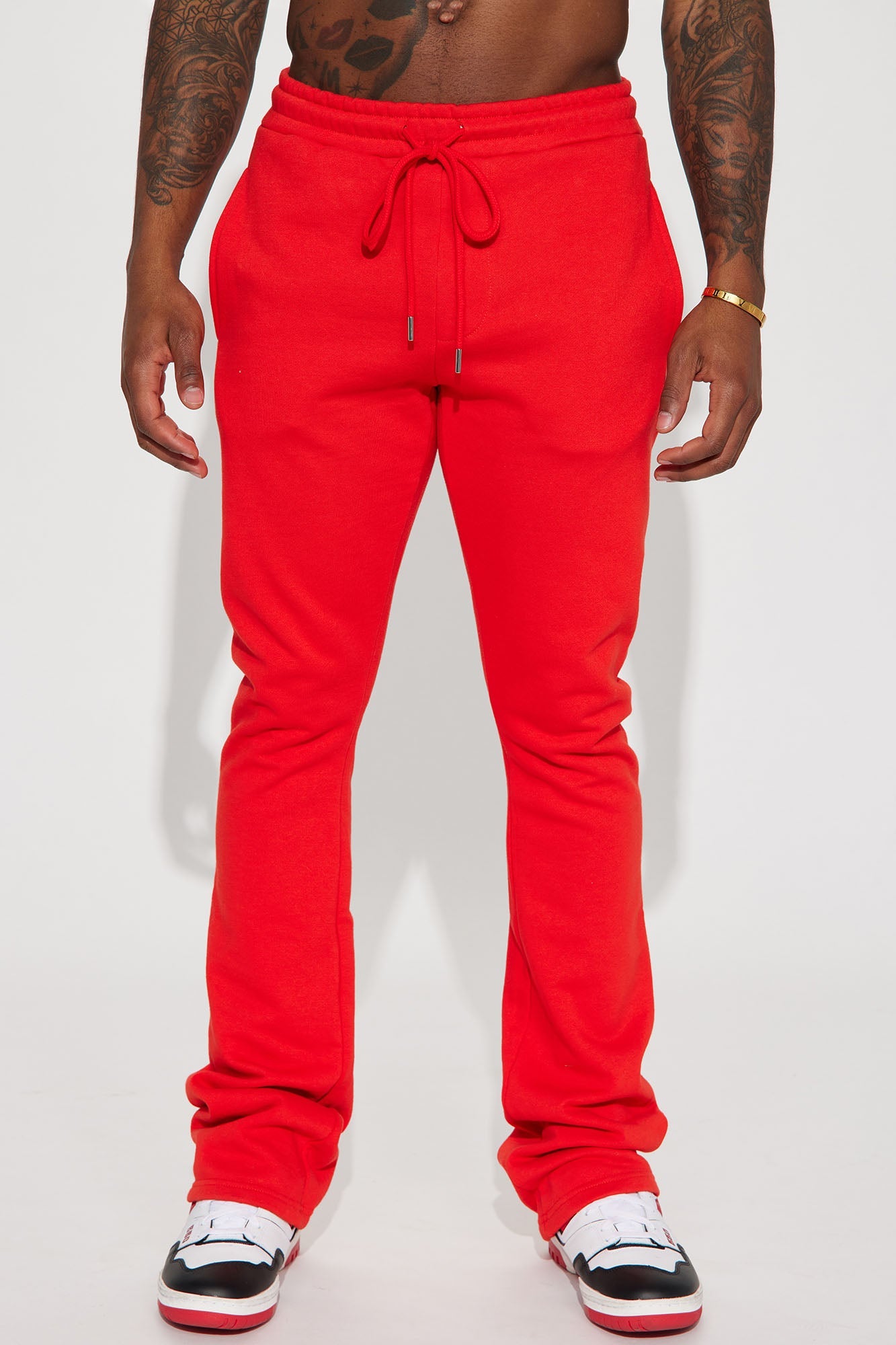 Tyson Skinny Stacked Flare Sweatpant - Red image 1