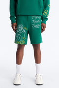 Paper Chasers Chain Stitch Sweatshorts - Green image 1