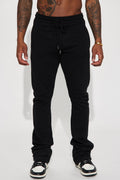 Tyson Skinny Stacked Flare Sweatpant - Black image 1