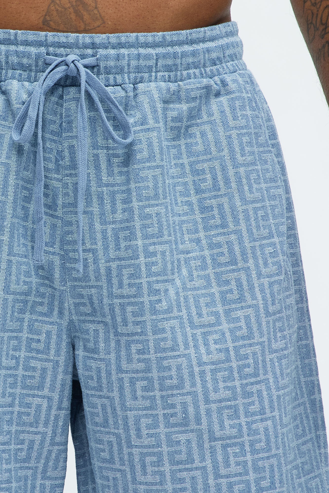 Fallon Jacquard Relaxed Shorts - Blue image 4