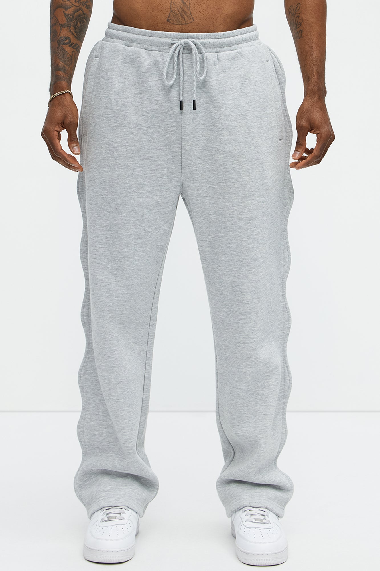 Tyson Wavy Straight Sweatpants - Heather Grey image 1