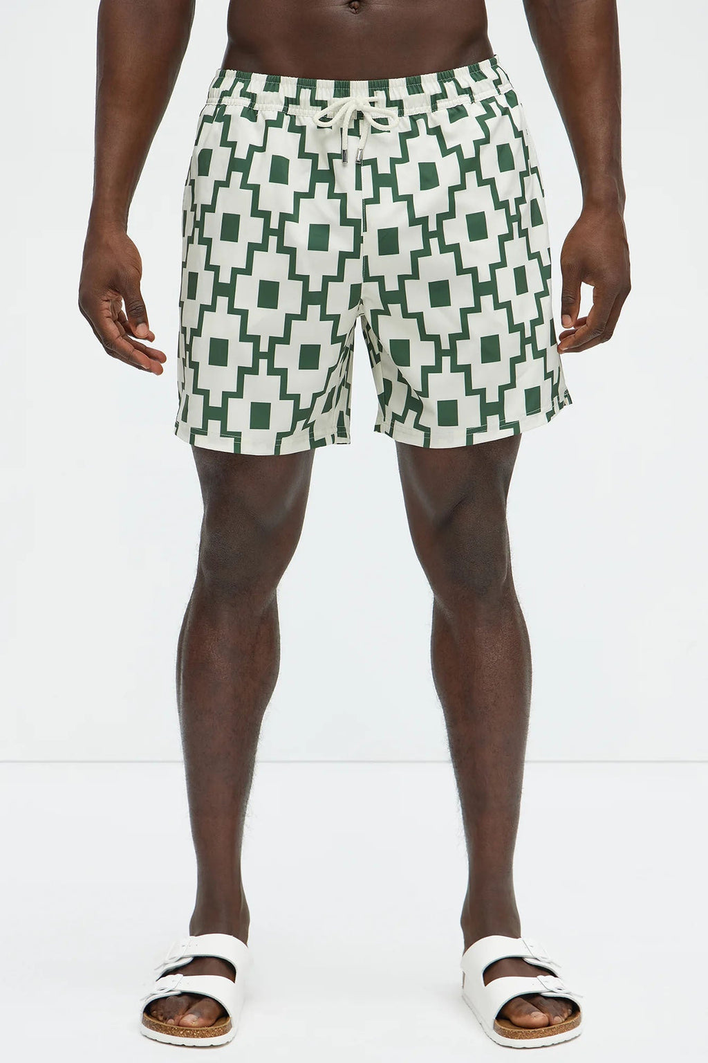 Mosaic Printed Swim Trunk 6″ - Cream/combo image 3