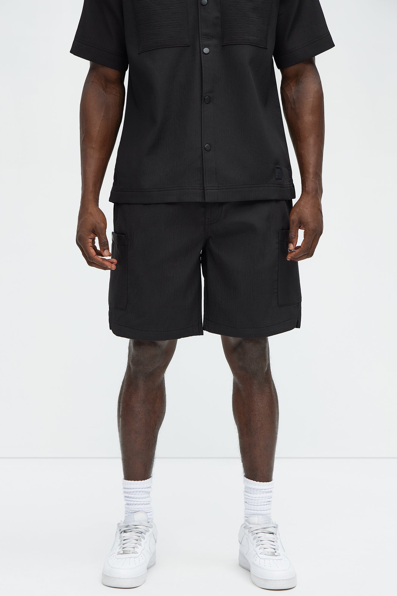 Saint Embroidered Relaxed Shorts - Black image 1