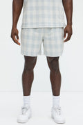 Ezra Checkered Textured Shorts - Blue/combo image 1
